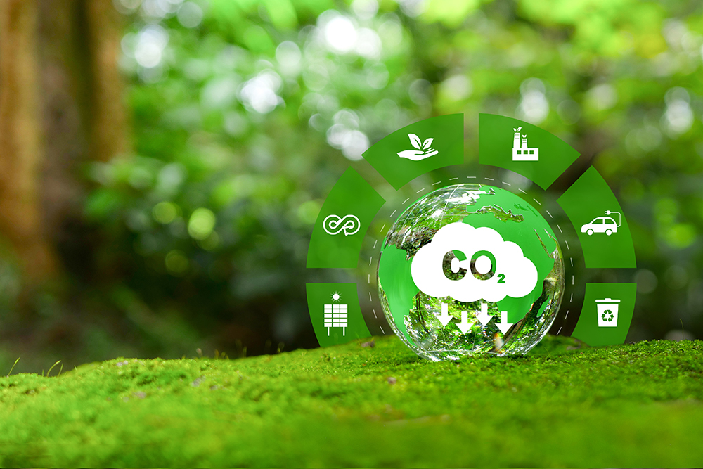Reduction of carbon emissions, carbon neutral concept. Net zero